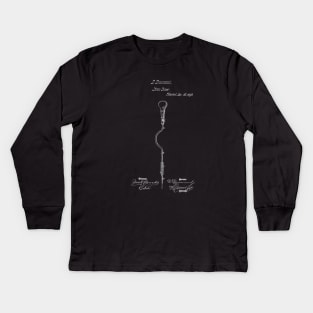 Screw Driver Vintage Patent Drawing Kids Long Sleeve T-Shirt